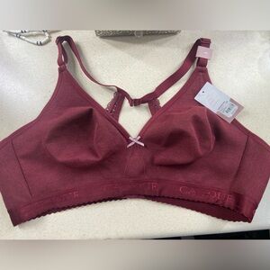 Cacique Burgundy Unlined Full Coverage No Wire Bra 46C